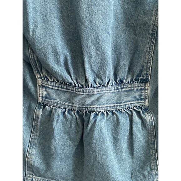 VTG JJill Out of the Blue Denim Jacket Button Down Front Waist Pockets Ruffle S - Picture 14 of 16